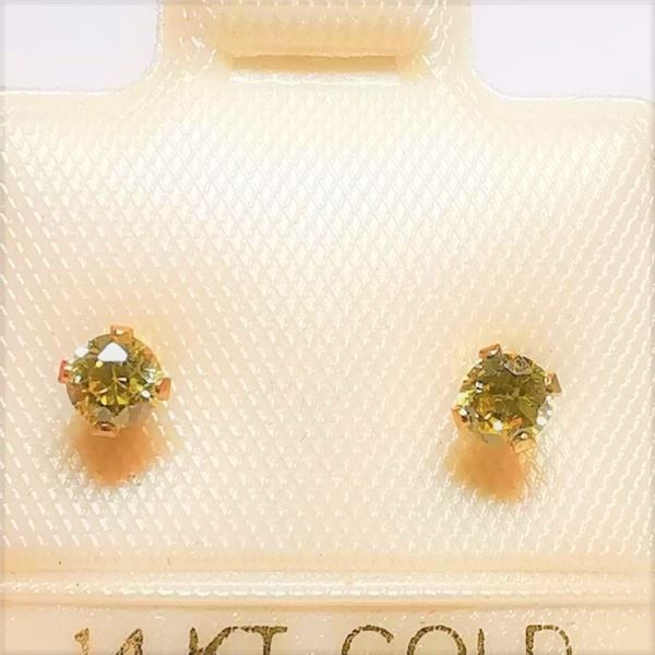 14K YELLOW GOLD YELLOW SAPPHIRE  EARRINGS