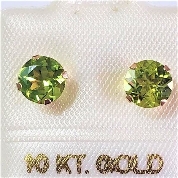 10K YELLOW GOLD PERIDOT(1.2CT) EARRINGS