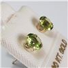 Image 2 : 10K YELLOW GOLD PERIDOT(1.2CT) EARRINGS