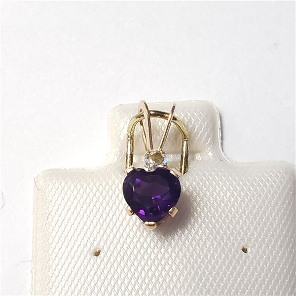 10K YELLOW GOLD AMETHYST  PENDANT