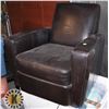 Image 1 : BROWN LEATHER LOOK CHAIR