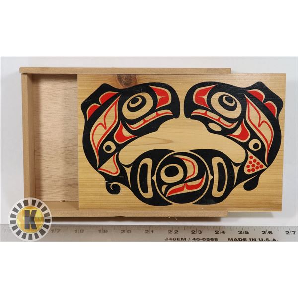 VINTAGE HAIDA ART WOOD TRINKET BOX