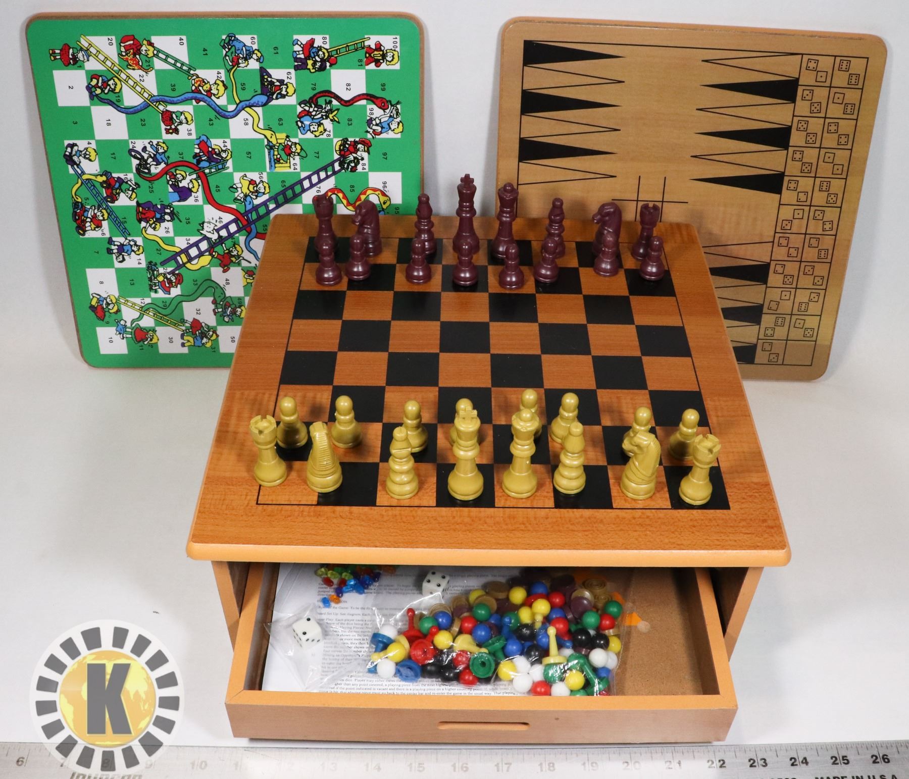 VINTAGE WOODEN MULTIGAME SET
