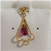 Image 1 : 14K YELLOW GOLD GEMSTONE PENDANT