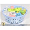 Image 1 : NEW CLOTHS PINS PEGS WITH BASKET CONTAINS 20 PEGS