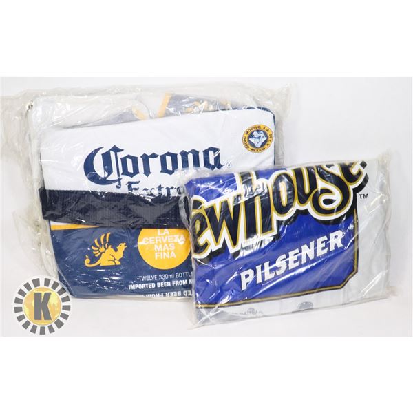 LOT OF BEER ISOLATED CARRIER AND BEACH INFLATABLE