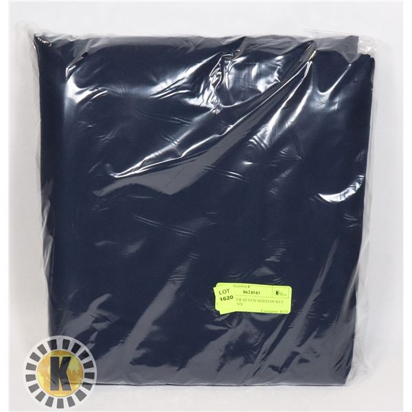 MICROFIBER QUEEN SIZED DUVET COVER NAVY