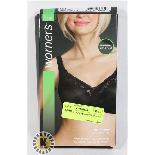 WOMENS BLACK MINIMIZER BRA UP TO 42DD