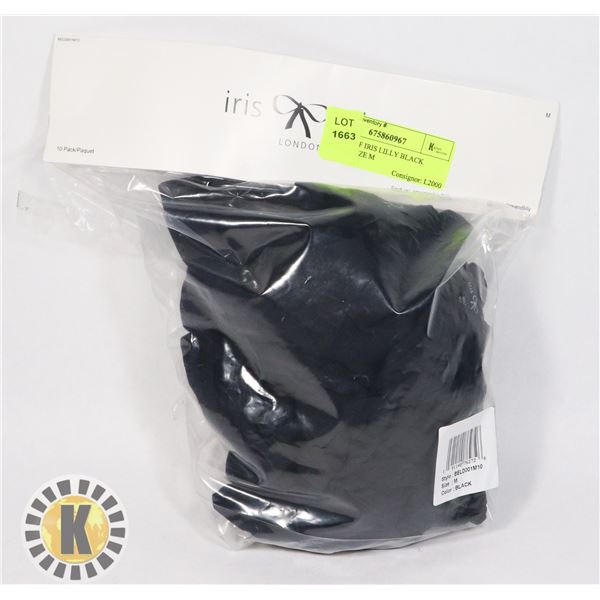 10 PACK OF IRIS LILLY BLACK THONGS SIZE M