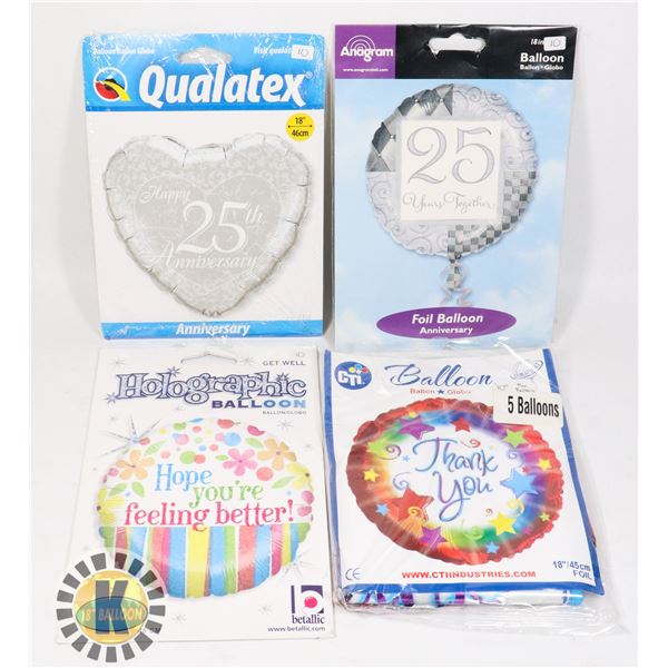 LOT OF 4 ASSORTED THEMED  FOIL BOIL