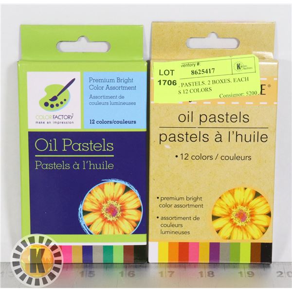 NEW OIL PASTELS. 2 BOXES. EACH BOX HAS 12 COLORS