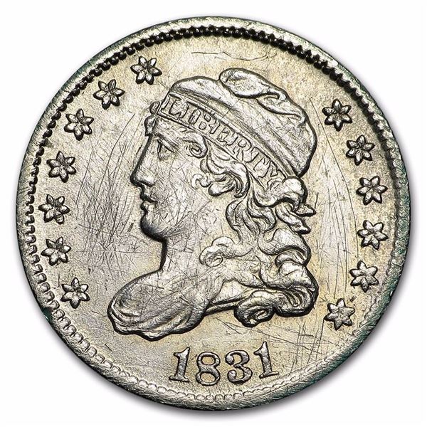 1831 Silver Half Dime AU 58 RARE COIN!