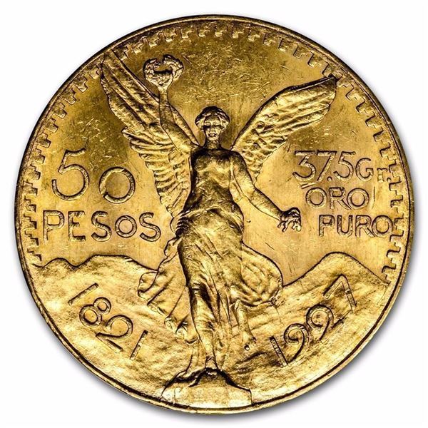 1927 Mexico Gold 50 Pesos BU 1.2057 oz. of Gold