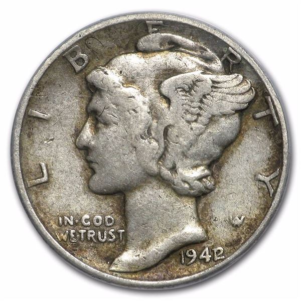 1942/41 Mercury Dime VF-20 PCGS RARE OVERDATE