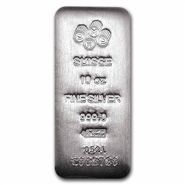 10 oz Silver Bar - PAMP Suisse (Serialized) W/Cert