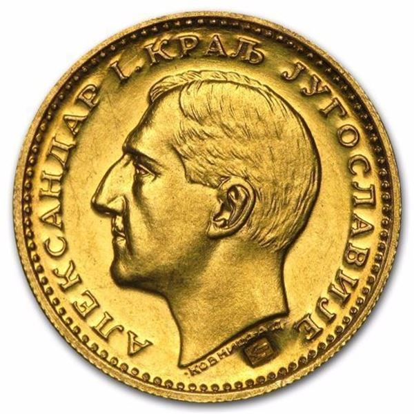 1931-1933 Yugoslavia Gold Dukat Alexander I AU