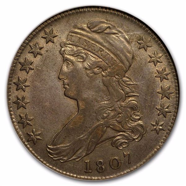1807 Large Stars 50/20 Capped Bust Half Dollar AU-53 NGC 210 YEARS OLD