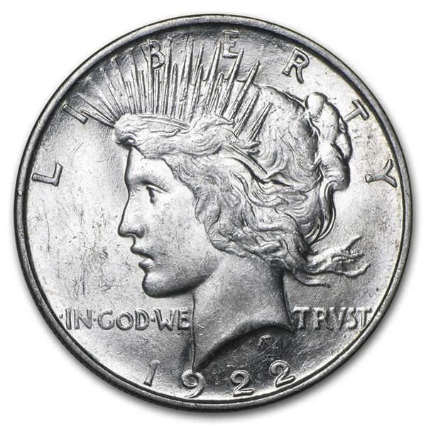 1922-D Silver Peace Dollar AU-58