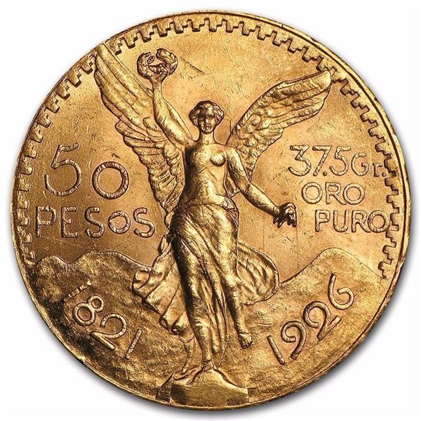 1926 Mexico Gold 50 Pesos BU