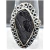 Image 1 : #53-NATURAL BLACK TOURMALINE (RAW) RING SIZE 10
