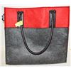 Image 1 : LARGE RED & DARK GREY INDIGO TOTE BAG/PURSE