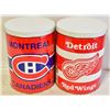 Image 1 : 2 LARGE 9 INCH HIGH COLLECTOR HOCKEY TINS