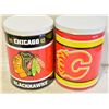 Image 1 : 2 LARGE 9 INCH COLLECTOR HOCKEY TINS