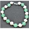Image 1 : #283-FRESH WATER PEARL &  GREEN JADE BRACELET