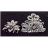 Image 1 : PAIR OF CRYSTAL HAIR CLIPS, 2 DIFFERENT DESIGNS