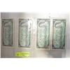 Image 1 : 1967 CANADIAN $1 BILLS- (4) CONSECUTIVE SERIAL