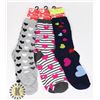 Image 1 : 3 NEW LOVE THEMED WOMEN'S CREW SOCKS