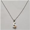 Image 2 : SILVER DIAMOND 16" NECKLACE