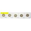 Image 1 : LOT OF 5 CANADIAN 25 CENT COINS - 1918, 1919, 1920