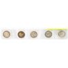 Image 2 : LOT OF 5 CANADIAN SILVER 25 CENT PIECES