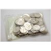 Image 1 : 1967 CANADIAN SILVER DIMES- LOT OF 100 DIMES