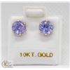 Image 1 : EC91-12 10KT YELLOW GOLD TANZANITE STUD EARRINGS