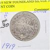 Image 1 : 1919 NEWFOUNDLAND SILVER 50 CENT COIN