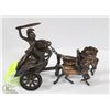 Image 1 : ROMAN CHARIOT PULLED BY 2 HORSES BRONZE COLOR