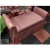 Image 1 : REUPHOLSTERED LOVERS BENCH IN DUSTY ROSE  49" LONG