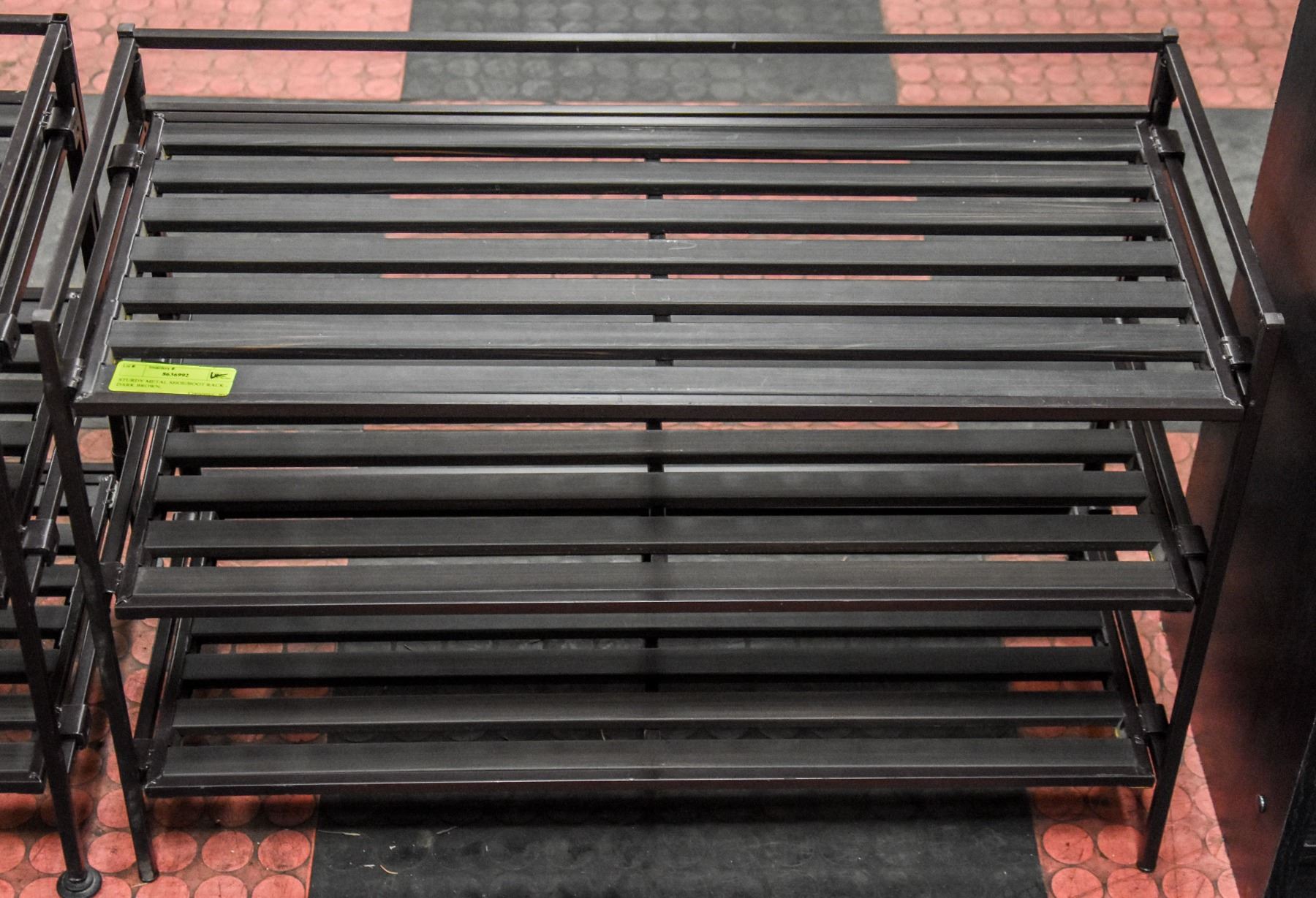 STURDY METAL SHOE/BOOT RACK - DARK BROWN,