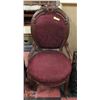 Image 1 : ANTIQUE CHAIR BURGUNDY FABRIC