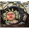 Image 1 : METAL MOON/SUN WALL DECOR - 26" DIAMETER