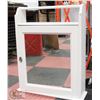 Image 1 : WHITE WALL HANGING MIRRORED CABINET WITH SHELVES