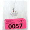 Image 1 : New .925 Silver Gemstone Diamond Crown Necklace