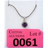 Image 1 : Sterling Silver Amethyst & Diamond Pendant