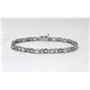 Image 1 : 7.15 CTW Blue Topaz & Diamond Tennis Bracelet