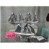 Image 1 : 3 Vintage Hoselton Sailboat Sculptures - Signed