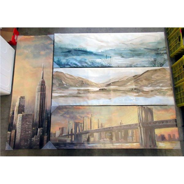 Case of 4 New Oversize Wall Canvas Art