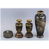 Image 1 : Lot of Four Japanese Deco Vases and Jewelry Box
