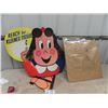 Image 1 : Vintage 1953 Little Lulu Kleenex Tissue Display in Original Wrapper w/ Instructions approx 24" x 36"